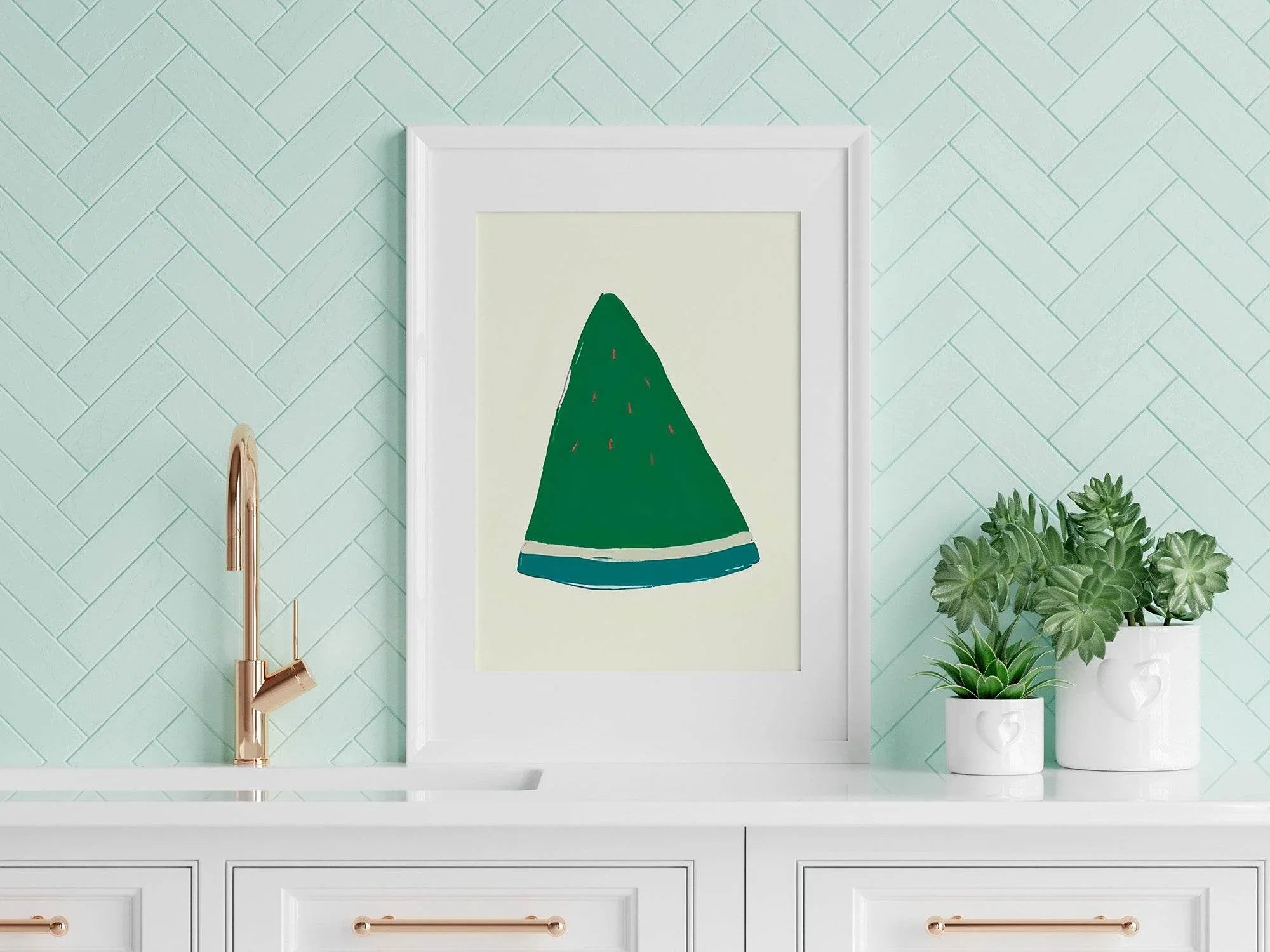 Emerald Green Watermelon Slice Print - Larosier Prints