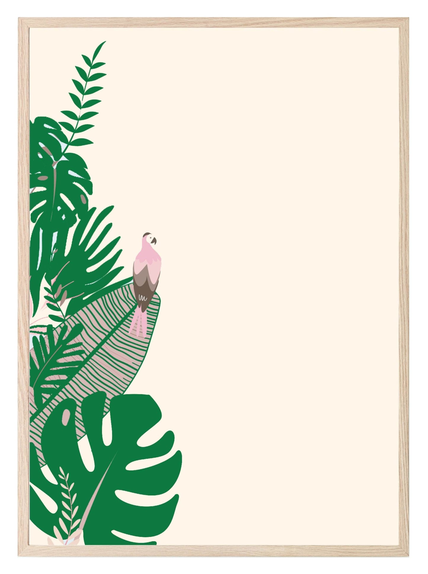 Pink Parrot Print | Tropical Bird Artwork | Modern Wall Art