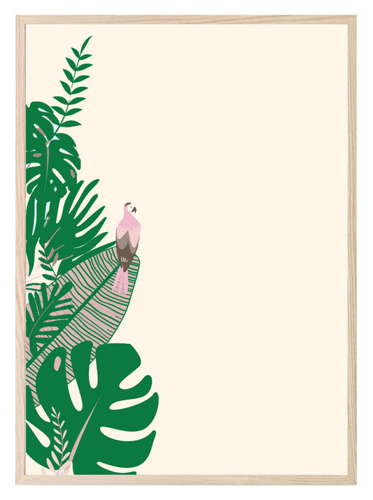 Pink Parrot Print | Tropical Bird Artwork | Modern Wall Art