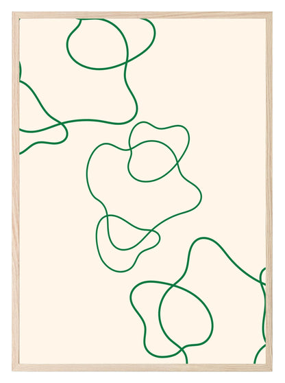 Emerald Green Line Art Print