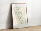 Emerald Green Line Art Print - Larosier Prints