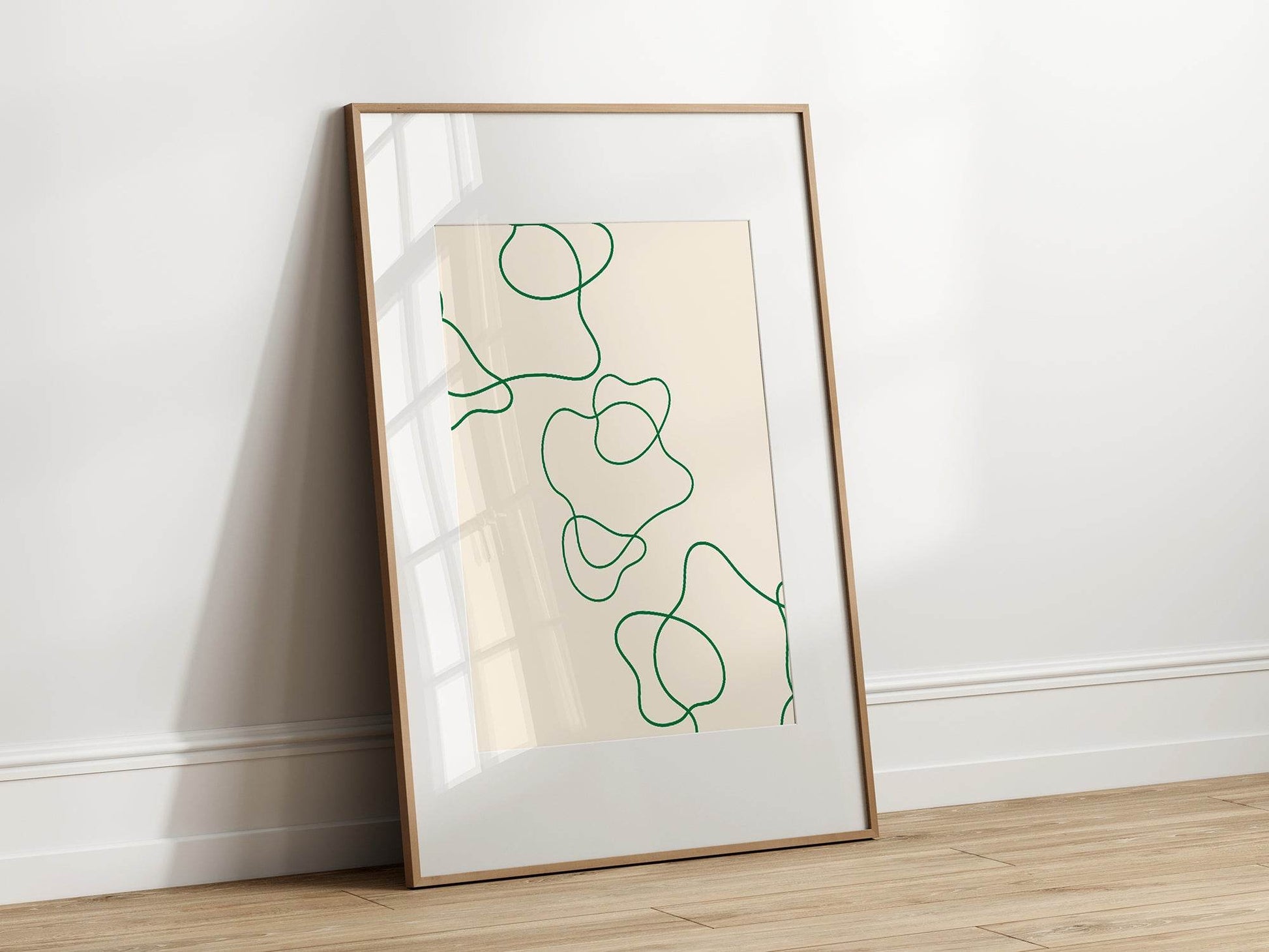 Emerald Green Line Art Print