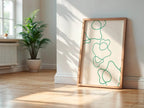 Emerald Green Line Art Print - Larosier Prints