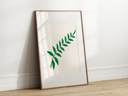 Emerald Green Leaves Print