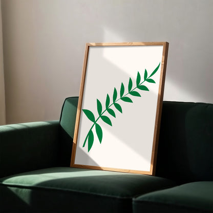 Emerald Green Leaves Print