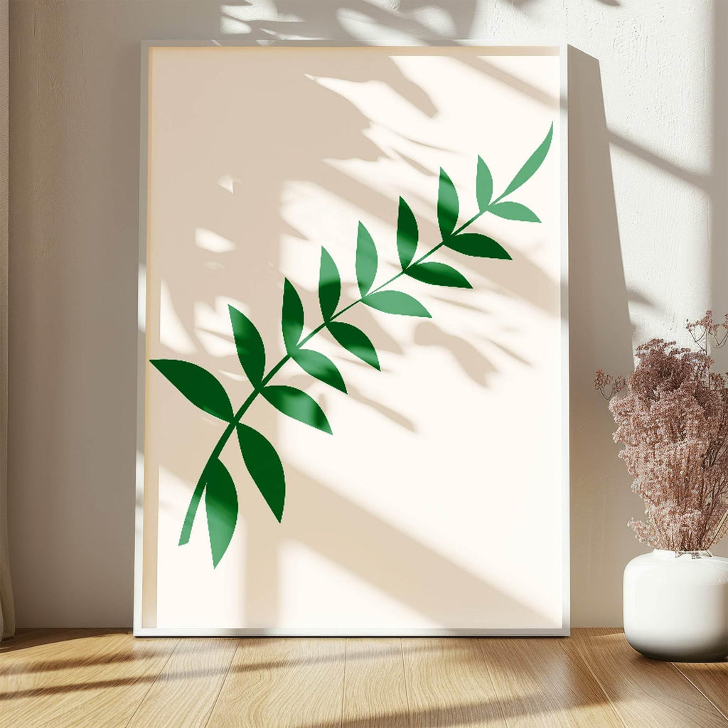 Emerald Green Leaves Print - Larosier Prints