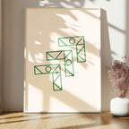 Emerald Green Geometric Right Angle Trio Print - Larosier Prints