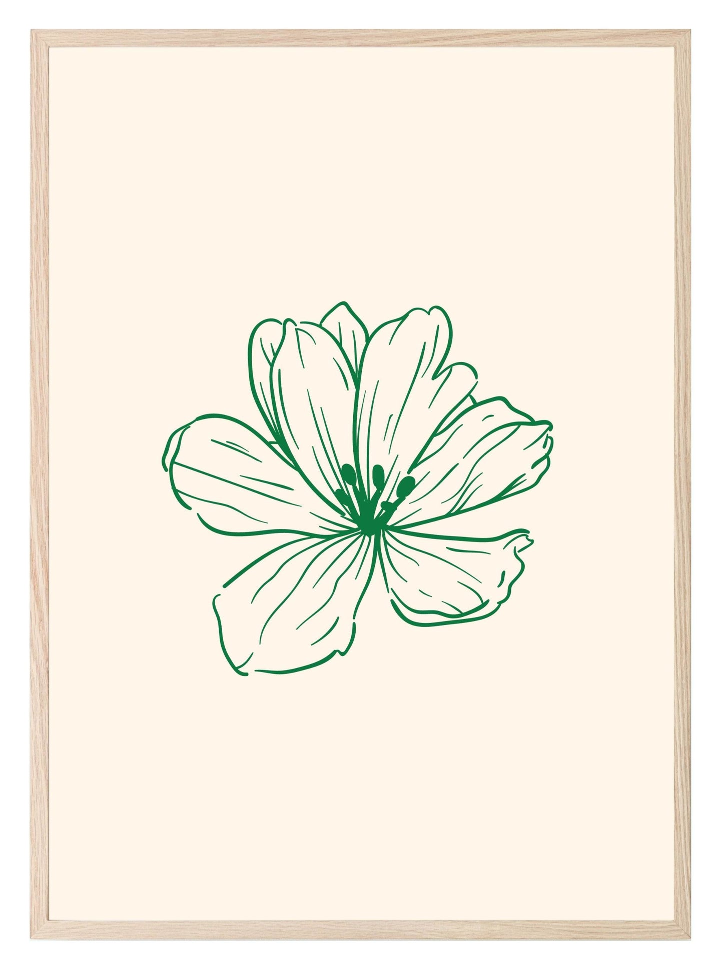 Abstract Flower Print | Green | Modern Artwork