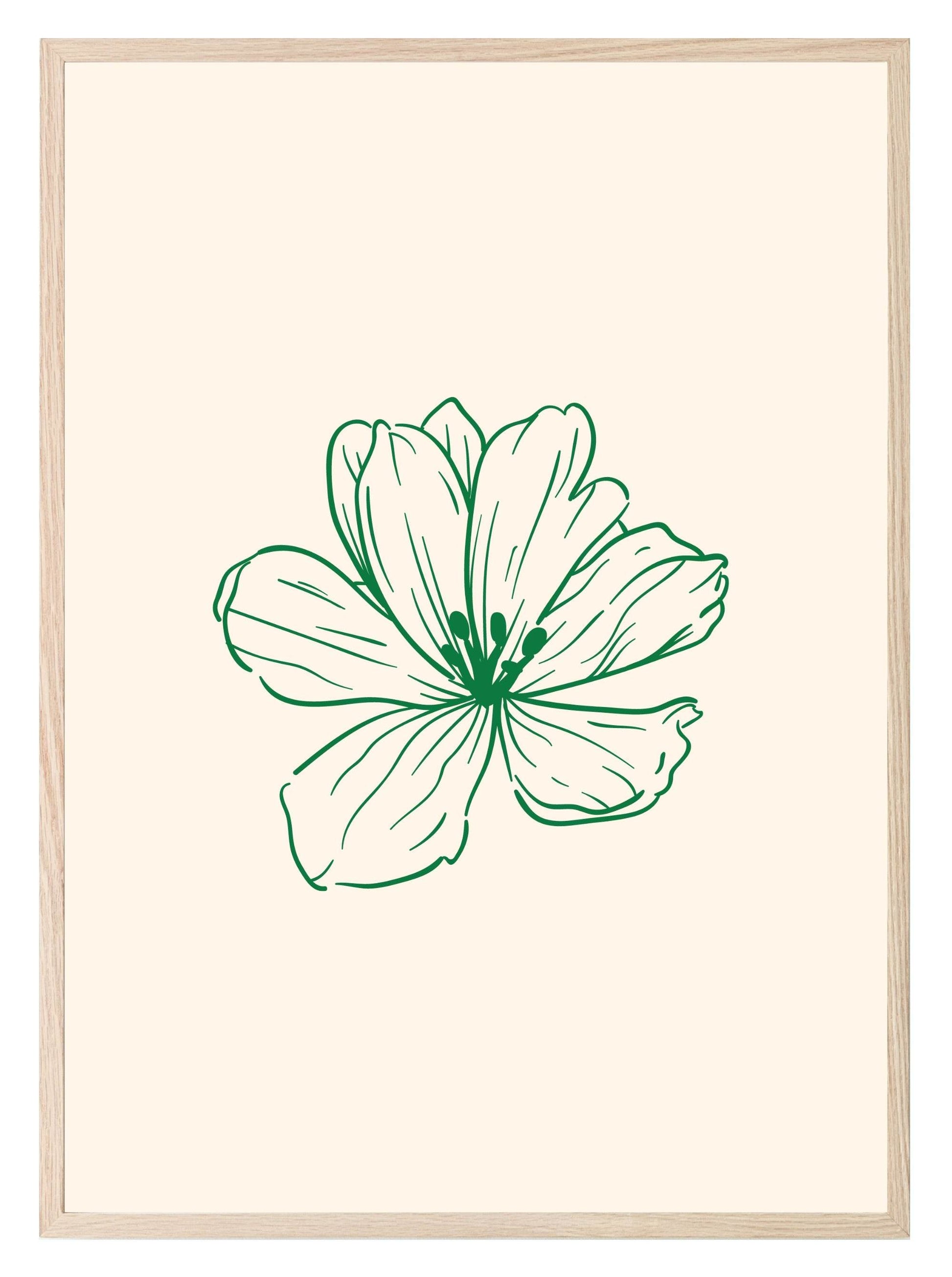 Abstract Flower Print | Green | Modern Artwork