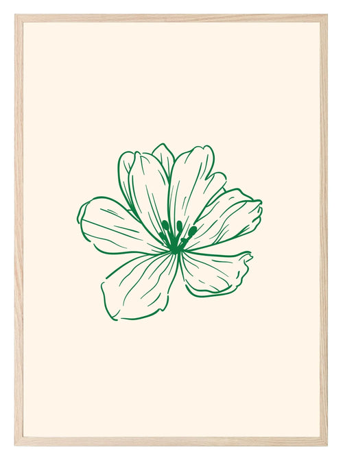 Abstract Flower Print | Green | Modern Artwork - Larosier Prints