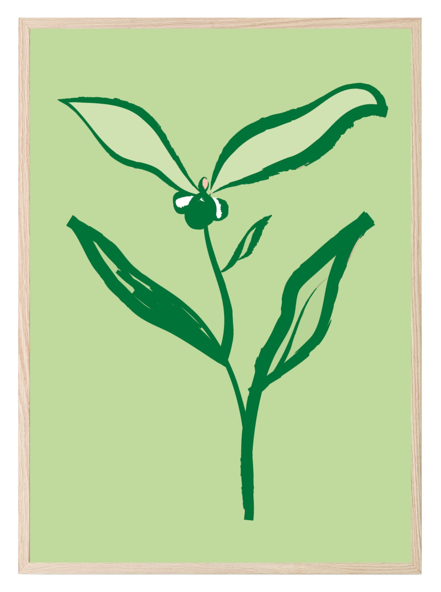 Emerald Green Abstract Flower Print