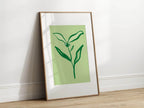 Emerald Green Abstract Flower Print - Larosier Prints