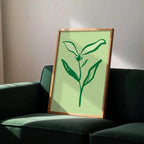 Emerald Green Abstract Flower Print - Larosier Prints