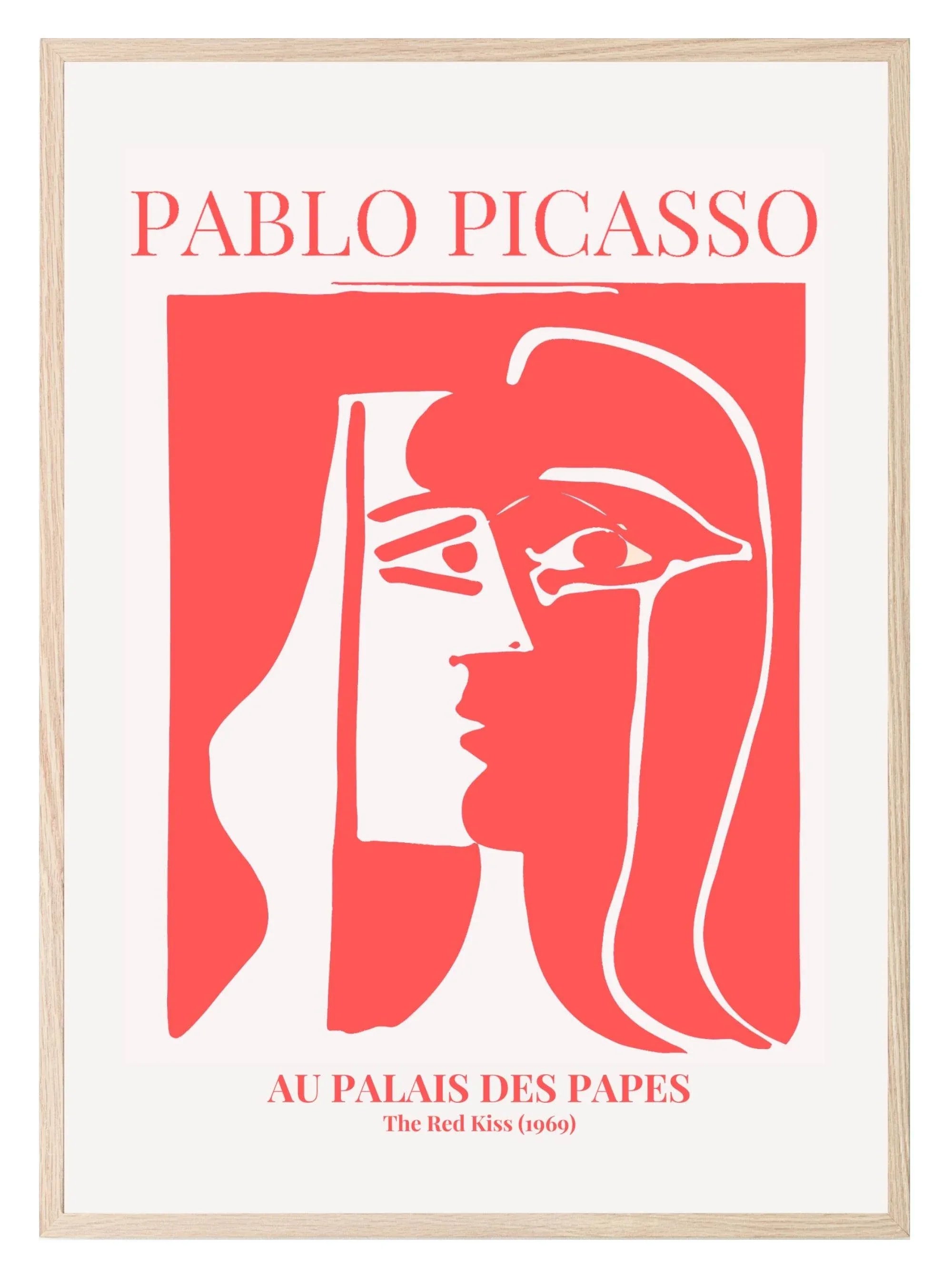 The Red Kiss Print | Pablo Picasso Inspired Art | Red - Larosier Prints
