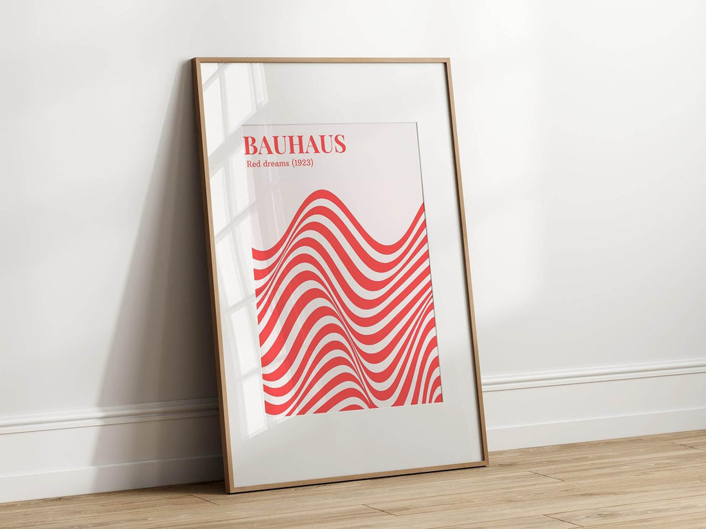 Red Dreams Print | Bauhaus Classic Inspired Art | Red - Larosier Prints