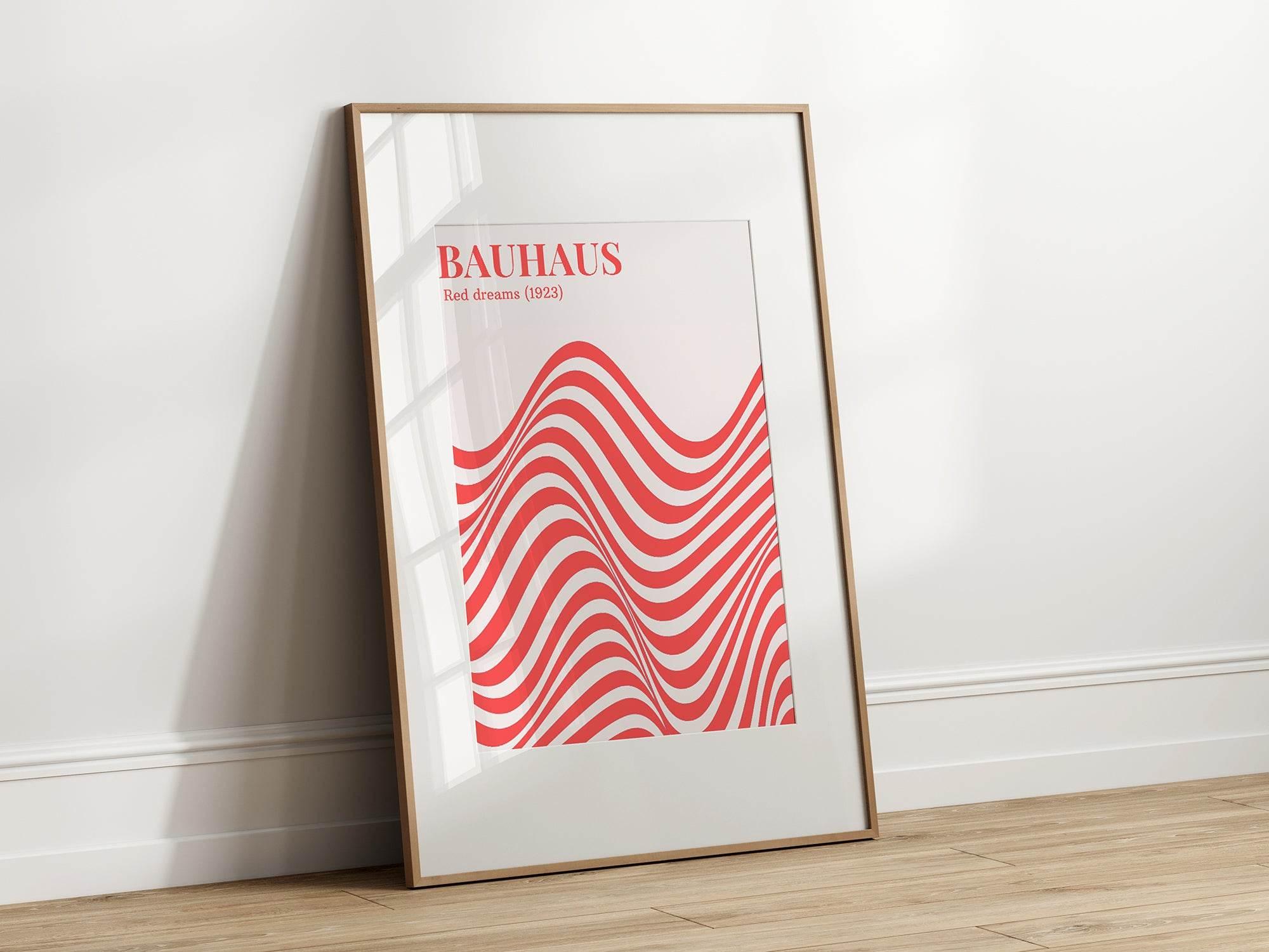Red Dreams Print | Bauhaus Classic Inspired Art | Red - Larosier Prints
