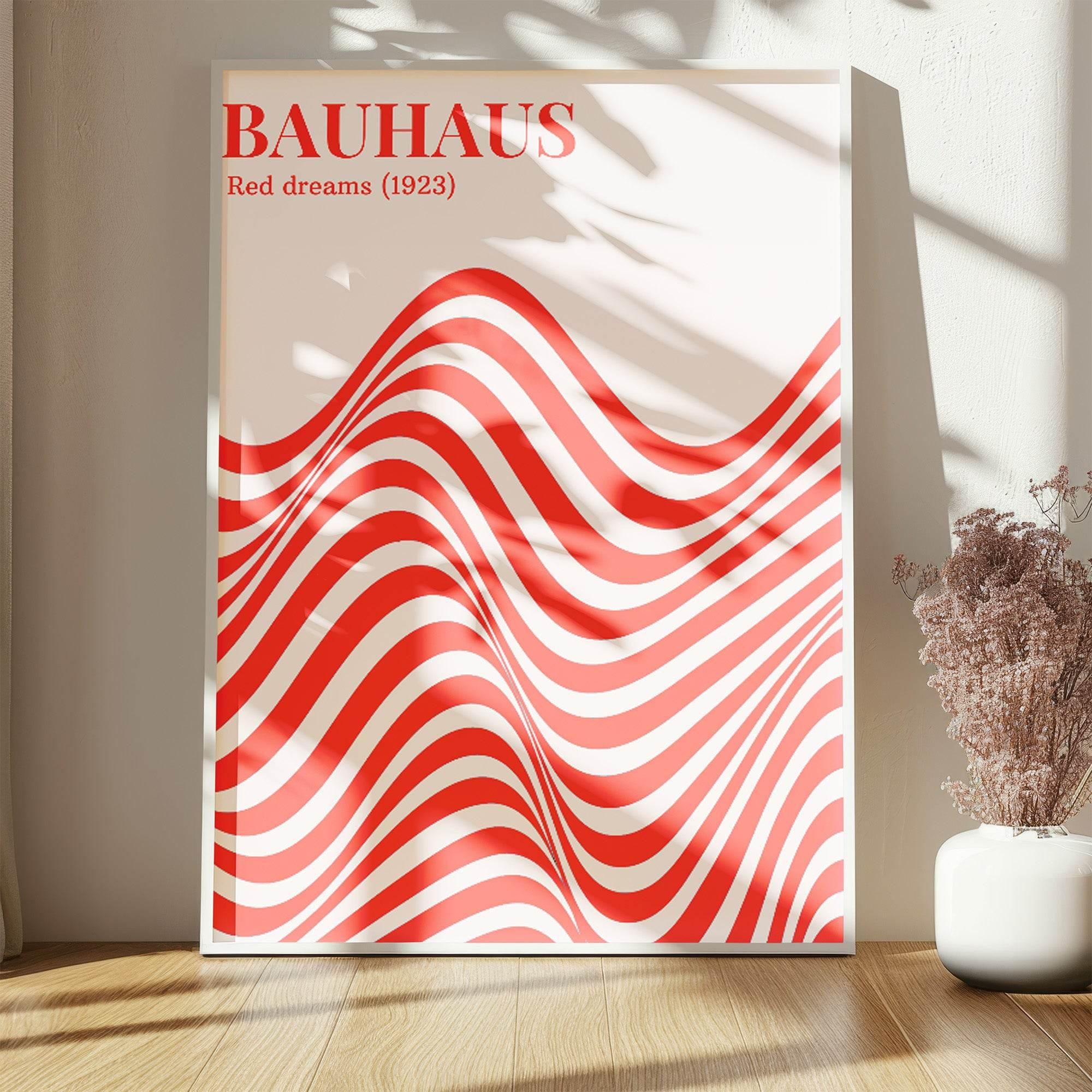 Red Dreams Print | Bauhaus Classic Inspired Art | Red - Larosier Prints