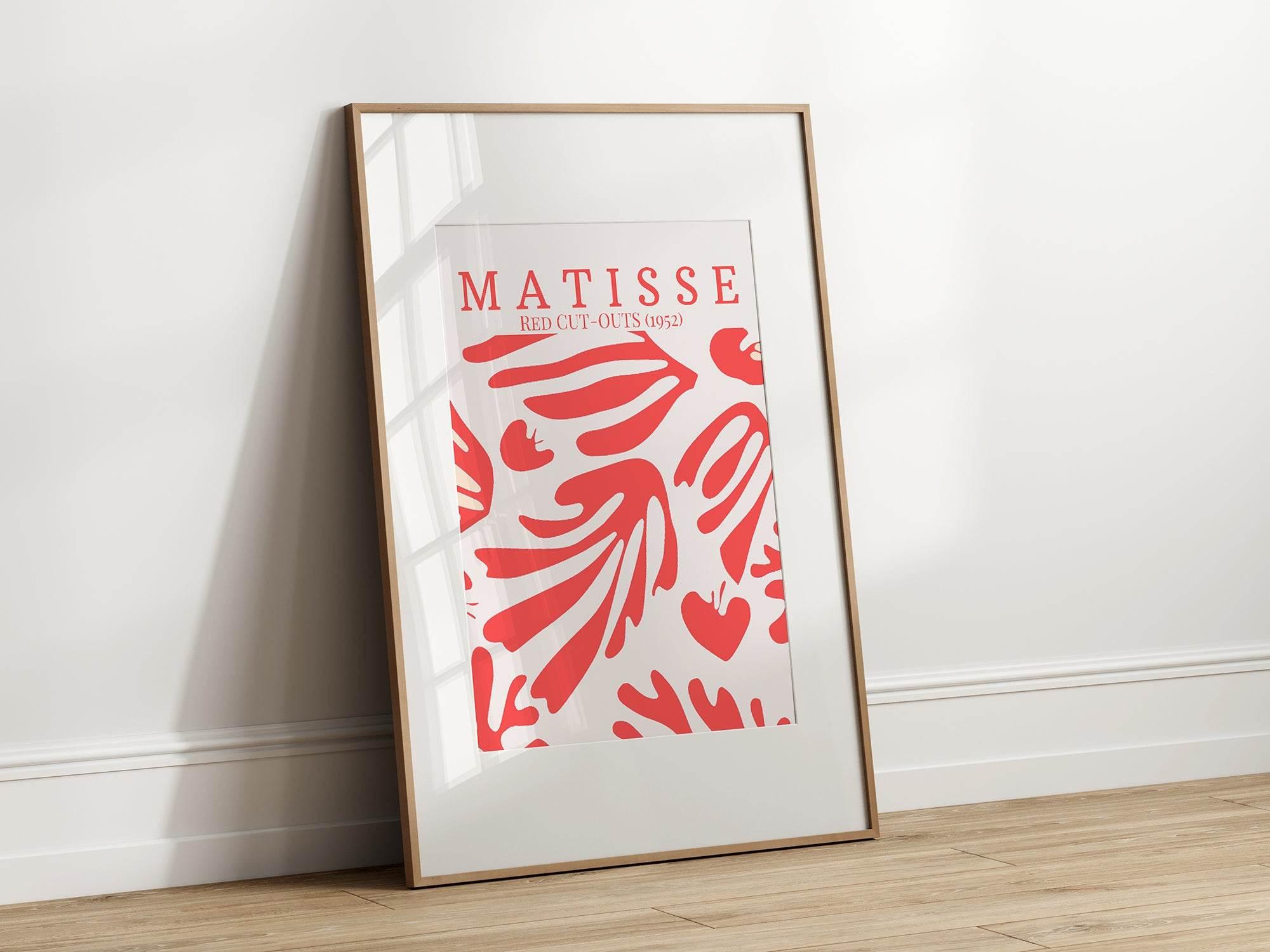Red Cut-Outs Print | Matisse Classic Inspired Art | Red - Larosier Prints