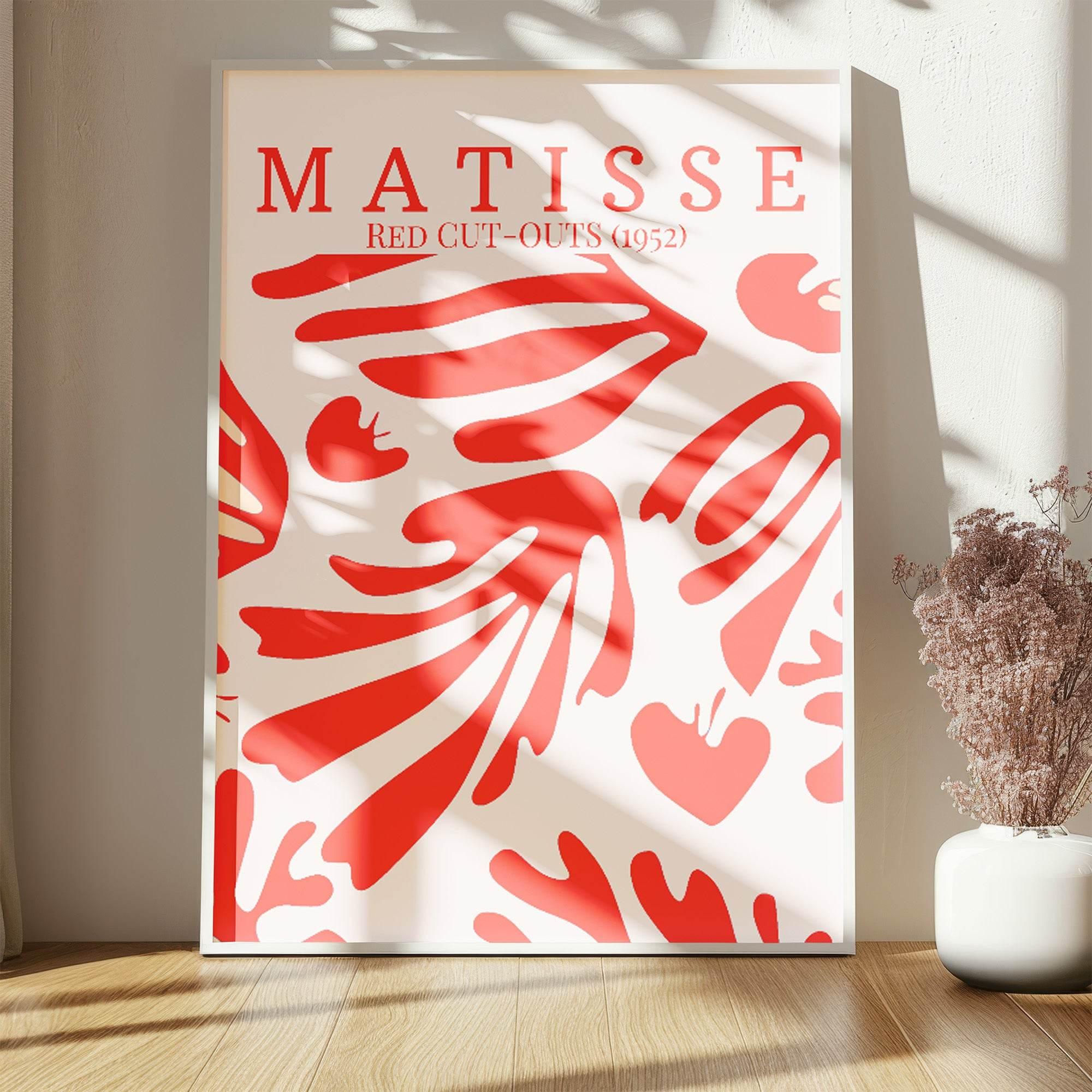 Red Cut-Outs Print | Matisse Classic Inspired Art | Red - Larosier Prints