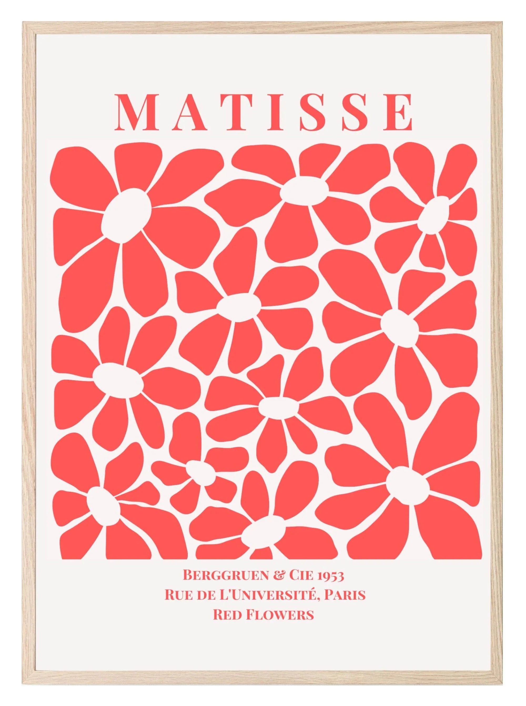 Red Flowers Print | Matisse Classic Inspired Art | Red - Larosier Prints
