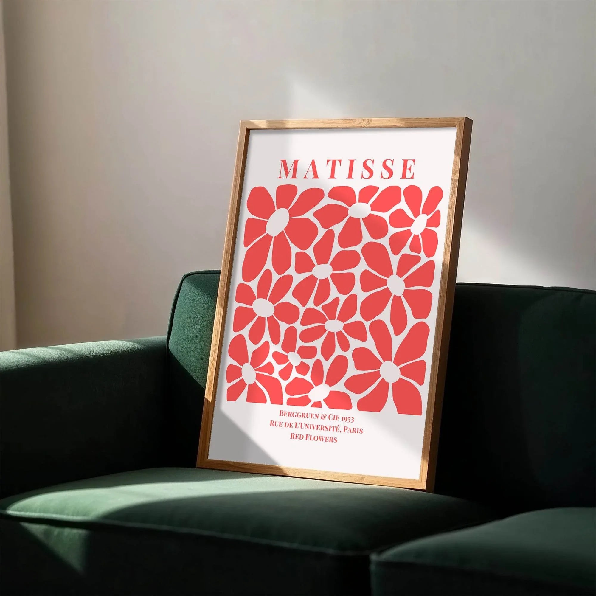 Red Flowers Print | Matisse Classic Inspired Art | Red - Larosier Prints