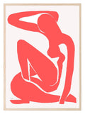 Abstract Silhouette Wall Art Print | Modern Artwork | Red - Larosier Prints