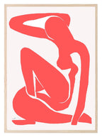 Abstract Silhouette Wall Art Print | Modern Artwork | Red - Larosier Prints