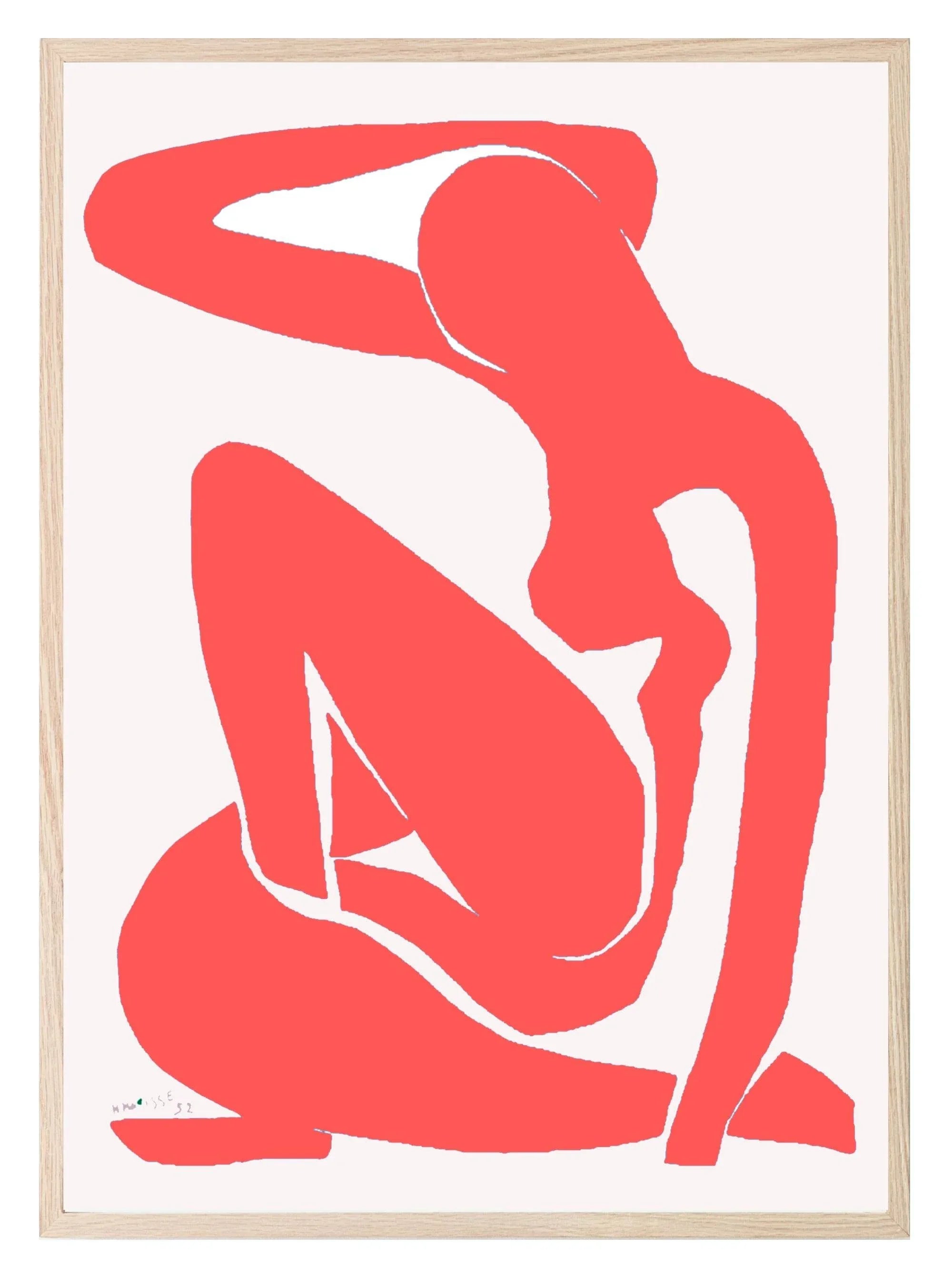Abstract Silhouette Wall Art Print | Modern Artwork | Red - Larosier Prints