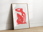 Abstract Silhouette Wall Art Print | Modern Artwork | Red - Larosier Prints