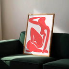 Abstract Silhouette Wall Art Print | Modern Artwork | Red - Larosier Prints