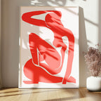 Abstract Silhouette Wall Art Print | Modern Artwork | Red - Larosier Prints