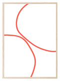 Red Abstract Line Art Print | Minimalist Wall Art | Modern Design - Larosier Prints
