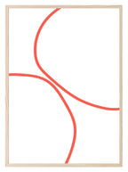 Red Abstract Line Art Print | Minimalist Wall Art | Modern Design - Larosier Prints