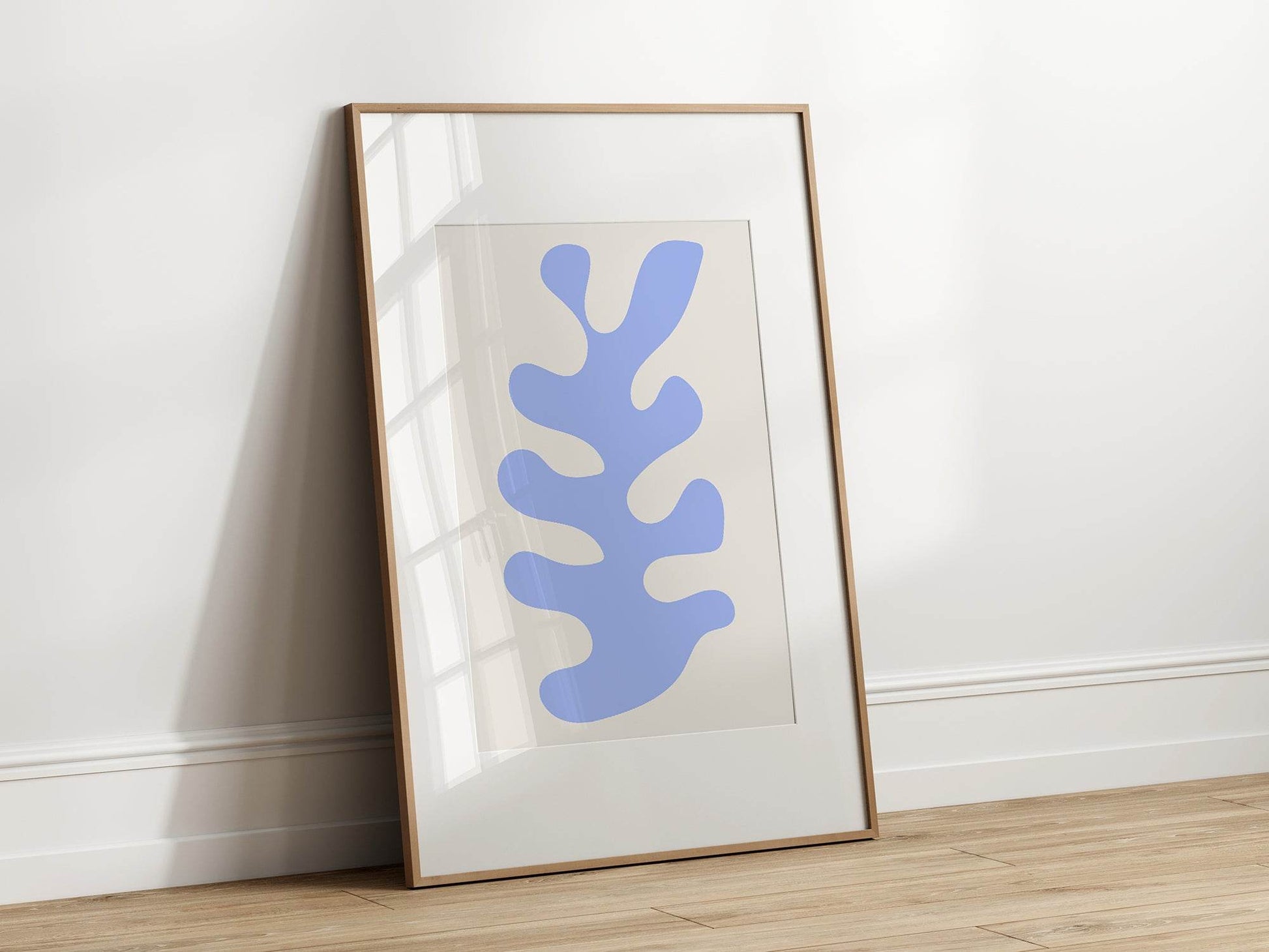 Soft Blue Abstract Shape Print | Modern Artwork