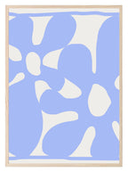 Soft Blue Abstract Flowers Print | Modern Artwork - Larosier Prints