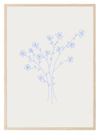 Soft Blue Abstract Flower Bouquet Print | Modern Artwork - Larosier Prints