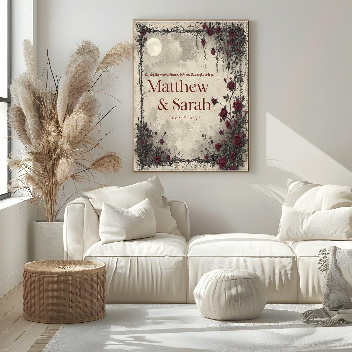 Moon & Rose personalised Forever Print, product photo 3
