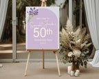 Lavender Welcome Anniversary Party Sign - Larosier Prints