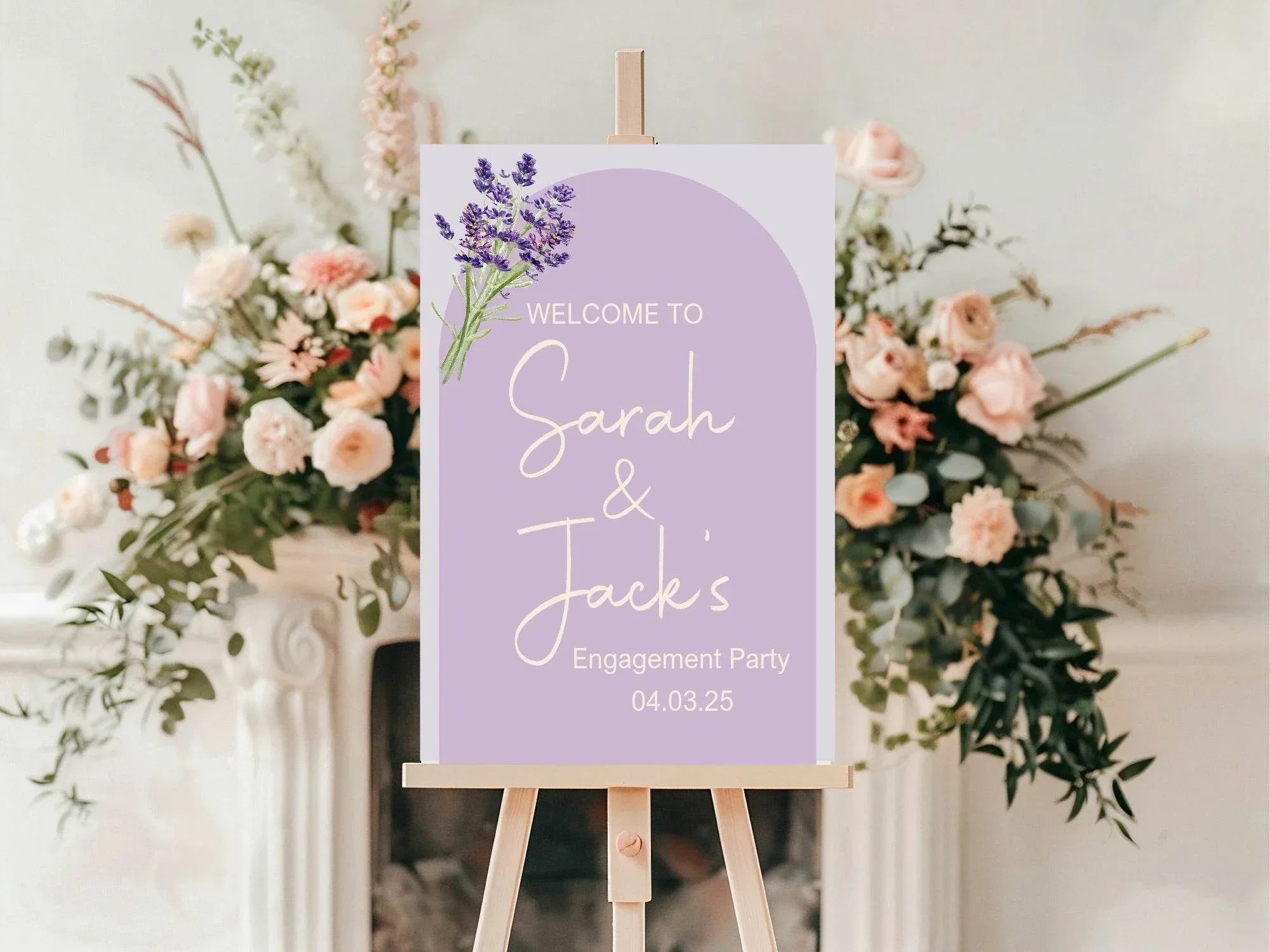 Lavender Engagement Welcome Party Sign - Larosier Prints