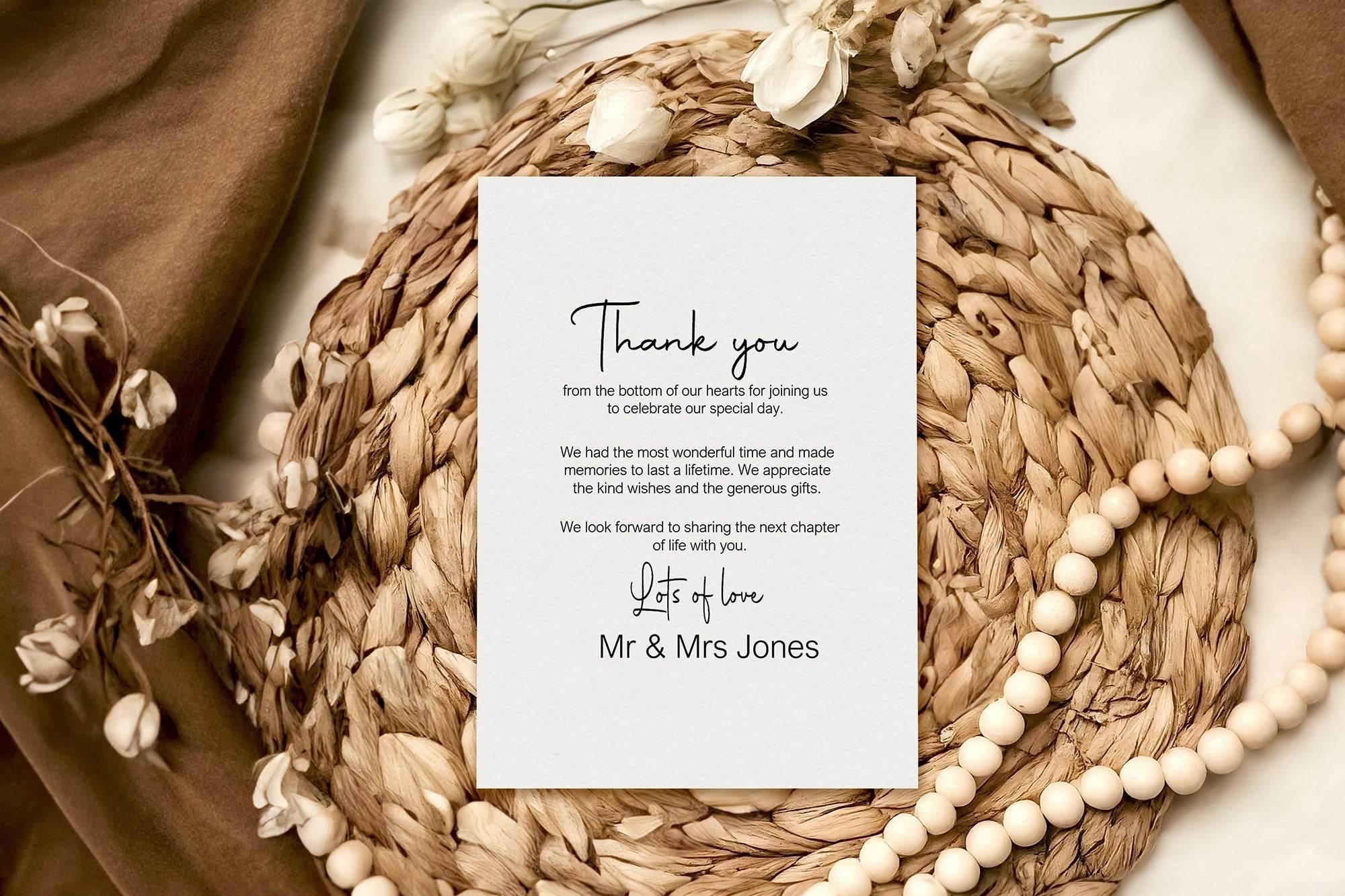 Minimalist Thank You Wedding Party Cards | Pack of 10 - Larosier Prints