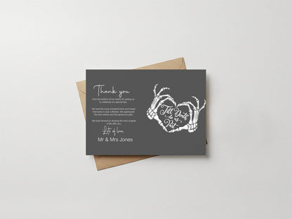 Gothic Thank You Wedding Party Cards | Pack of 10
