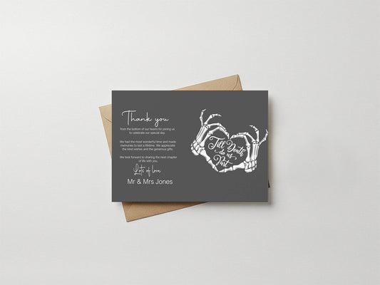 Gothic Thank You Wedding Party Cards | Pack of 10