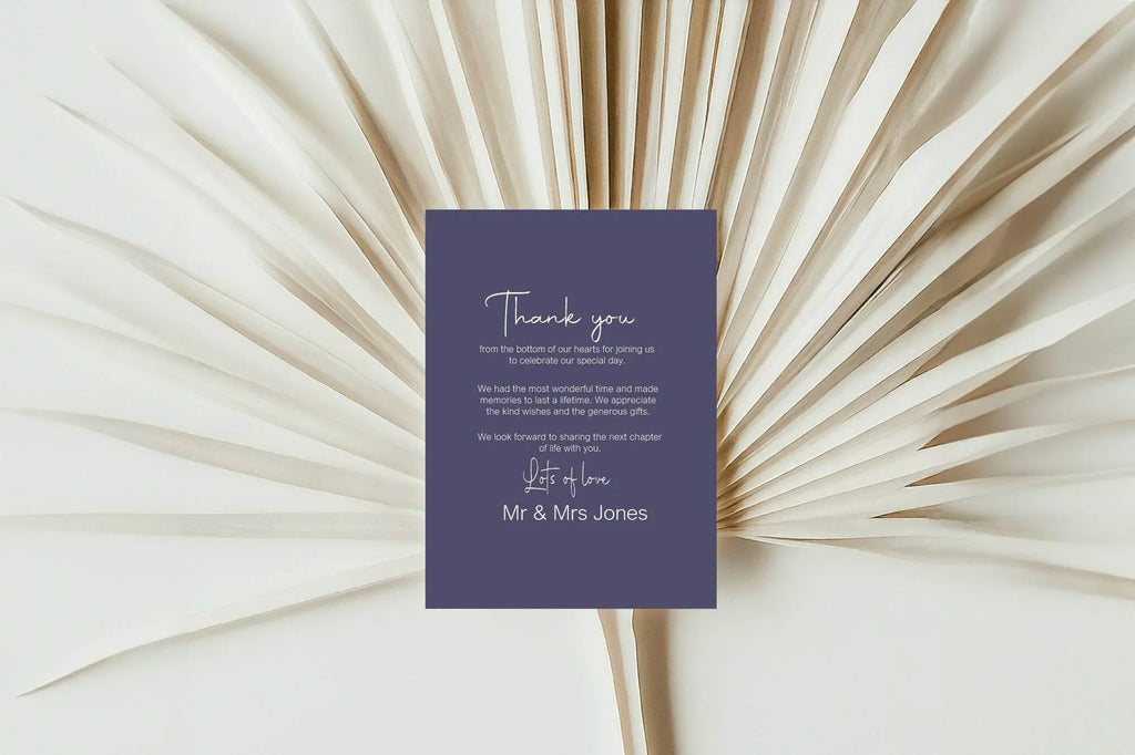 Sapphire Thank You Wedding Party Cards | Pack of 10 - Larosier Prints