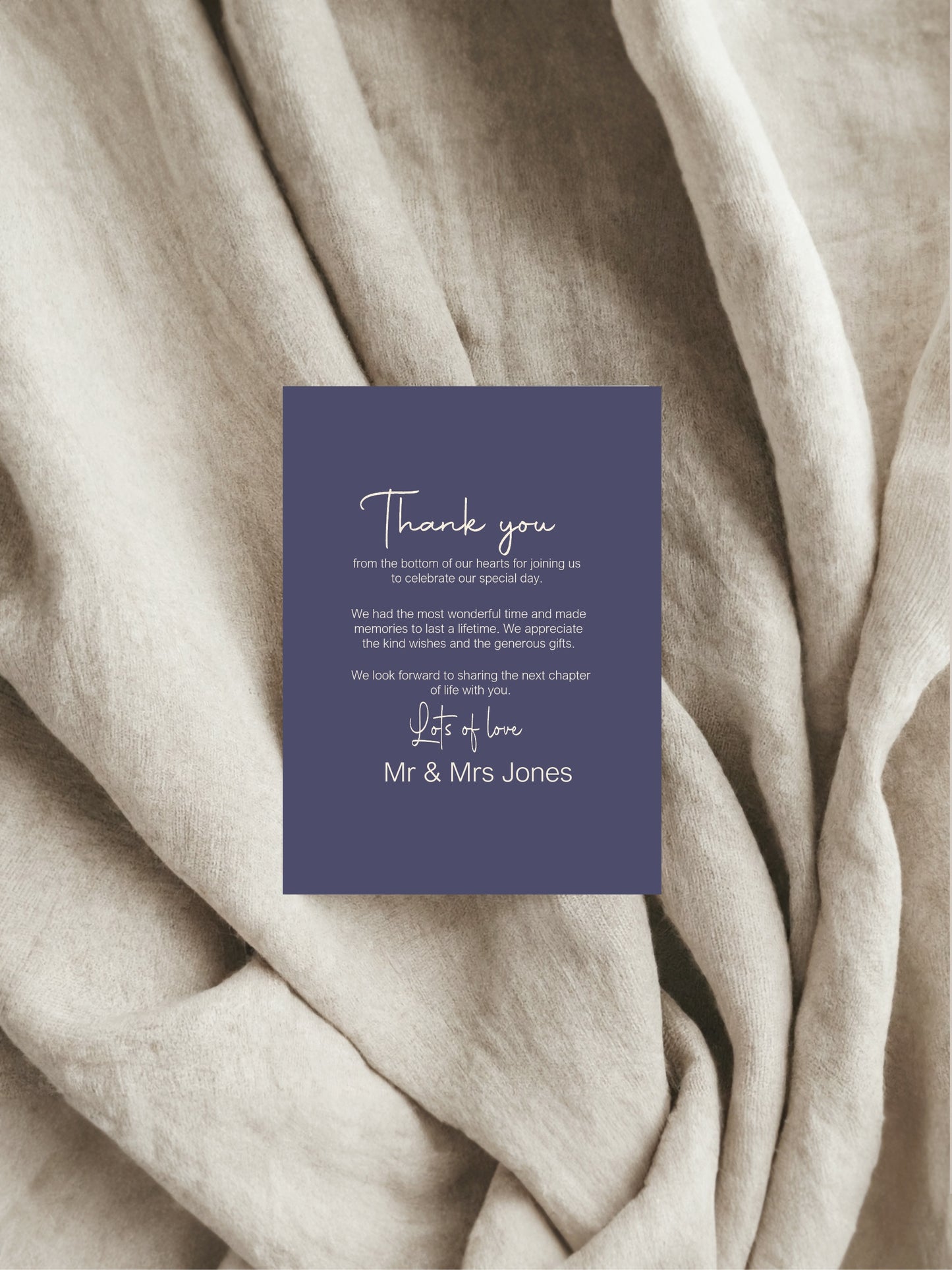 Sapphire Thank You Wedding Party Cards | Pack of 10