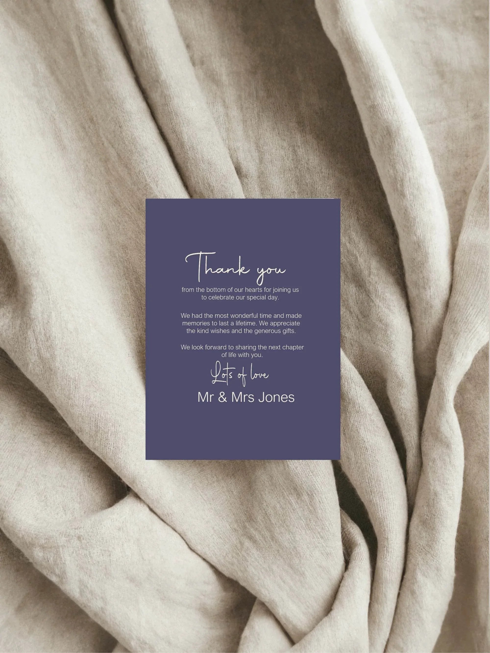 Sapphire Thank You Wedding Party Cards | Pack of 10 - Larosier Prints
