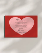 Red & Pink Thank You Wedding Party Cards | Pack of 10 - Larosier Prints