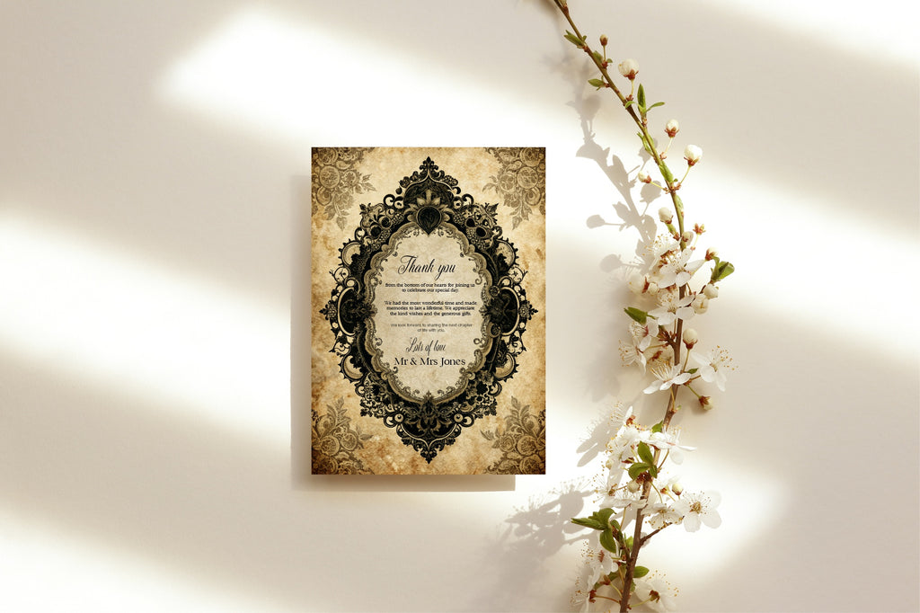 Lace Oval Wedding Thank You Cards | Pack Of 10 A6