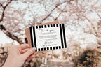 Black & White Stripe Thank You Wedding Party Cards | Pack of 10 - Larosier Prints