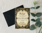 Black Lace Wedding Thank You Cards | Pack Of 10 A6