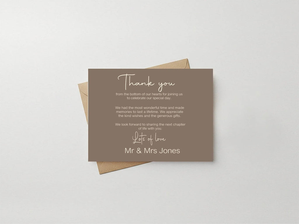 Earth Thank You Wedding Party Cards | Pack of 10 - Larosier Prints